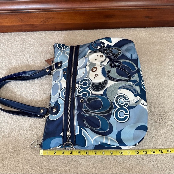 Coach Poppy Pop C Denim Appliqué Glam Tote - Picture 5 of 16